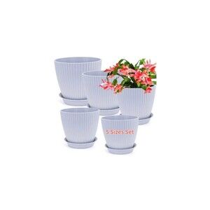 Plant Pots with Drainage Holes Set of 5